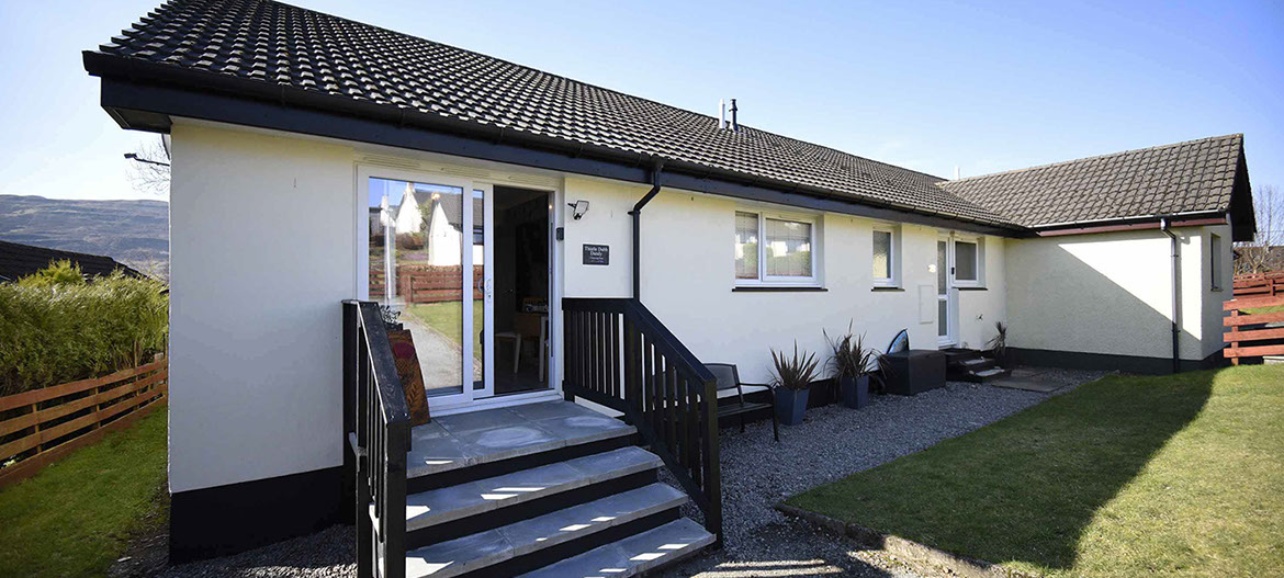 Our self catering apartment accommodation in Portree has a private entrance and private parking